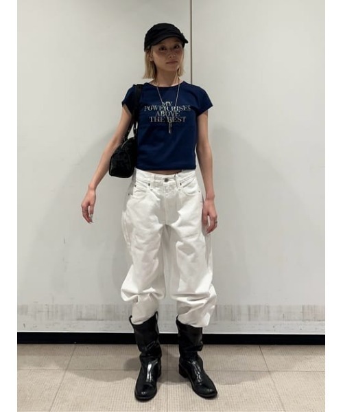 LAGUA GEM(ラグアジェム)の「BASIC COLOR STRAIGHT デニム(デニムパンツ・レディース・ブラック/ホワイト・22inch/23inch/24inch/25inch/26inch)」の20枚目の写真
