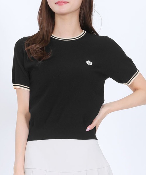 MARY QUANT(マリークワント)の「ラインニット プルオーバー(Tシャツ/カットソー・レディース・ブラック/レッド/ホワイト/グレー・M)」の2枚目の写真