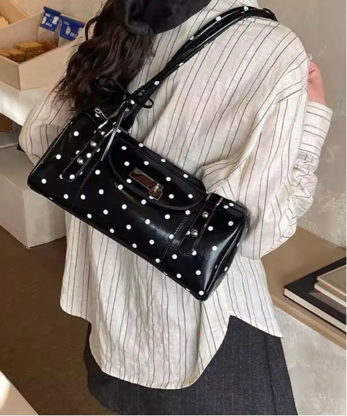 ammy.(エイミードット)の「【 ammy. / エイミードット 】 レトロ ポルカドット ハンドバッグ(ボストンバッグ・レディース・ホワイト/ブラウン/レッド/ブラック・FREE)」の10枚目の写真