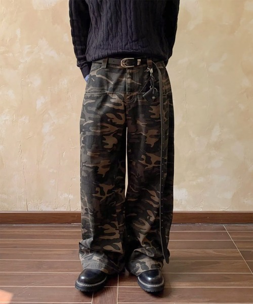 WESTBOY(ウエストボーイ)の「Y2K カモフラージュ ワイドカーゴパンツ WO26S13PT02(カーゴパンツ・メンズ・カモフラージュ・M/L)」の2枚目の写真