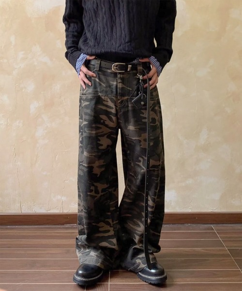 WESTBOY(ウエストボーイ)の「Y2K カモフラージュ ワイドカーゴパンツ WO26S13PT02(カーゴパンツ・メンズ・カモフラージュ・M/L)」の3枚目の写真