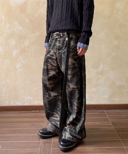 WESTBOY(ウエストボーイ)の「Y2K カモフラージュ ワイドカーゴパンツ WO26S13PT02(カーゴパンツ・メンズ・カモフラージュ・M/L)」の4枚目の写真