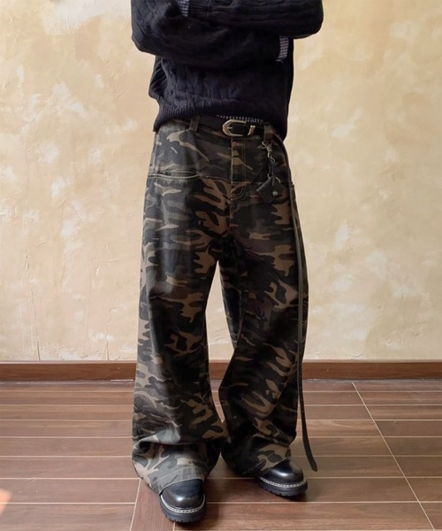 WESTBOY(ウエストボーイ)の「Y2K カモフラージュ ワイドカーゴパンツ WO26S13PT02(カーゴパンツ・メンズ・カモフラージュ・M/L)」の6枚目の写真