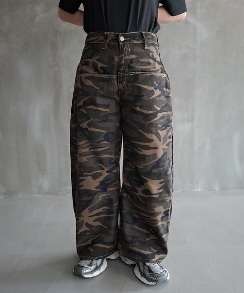 WESTBOY(ウエストボーイ)の「Y2K カモフラージュ ワイドカーゴパンツ WO26S13PT02(カーゴパンツ・メンズ・カモフラージュ・M/L)」の8枚目の写真