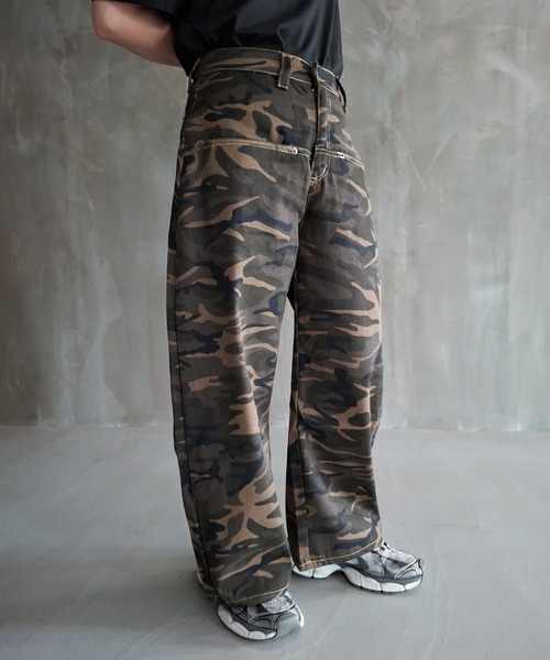 WESTBOY(ウエストボーイ)の「Y2K カモフラージュ ワイドカーゴパンツ WO26S13PT02(カーゴパンツ・メンズ・カモフラージュ・M/L)」の9枚目の写真