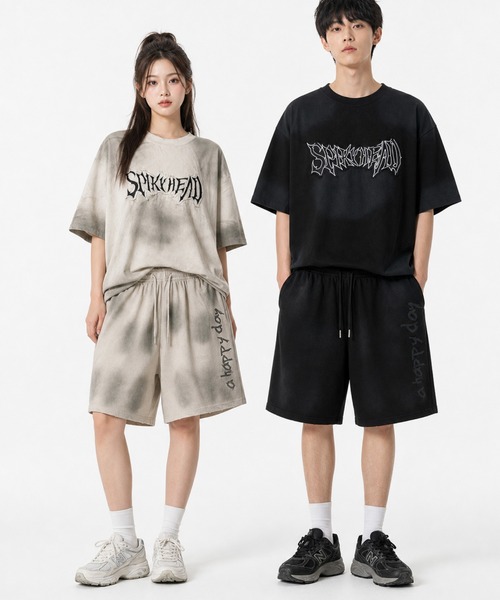 mushwear(マッシュウェア)の「【セットアップ対応】ヴィンテージハーフパンツ(スウェットパンツ・メンズ・アイボリー/ブラック・LARGE/X-LARGE/SMALL/MEDIUM)」の5枚目の写真