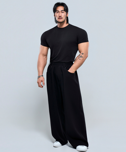 PHYSICAL GARMENTS（フィジカルガーメンツ）の「P2637 ベルトステッチパンツ[2COLOR]（その他パンツ・メンズ・チャコール/ブラック・1/2）」の4枚目の写真