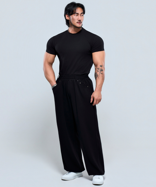 PHYSICAL GARMENTS（フィジカルガーメンツ）の「P2637 ベルトステッチパンツ[2COLOR]（その他パンツ・メンズ・チャコール/ブラック・1/2）」の8枚目の写真