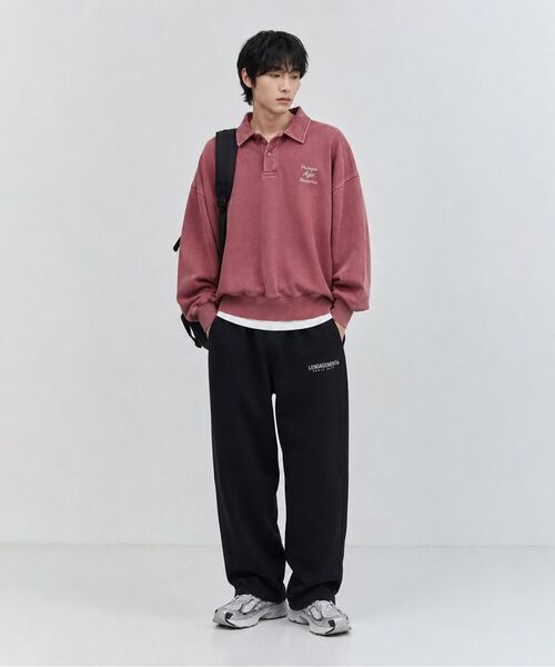 LENGAGEMENT(ランガージュマン)の「AGIR Salt-Washed Crop Polo Sweatshirt (Black)(スウェット・レディース・ブラック・1/2)」の4枚目の写真