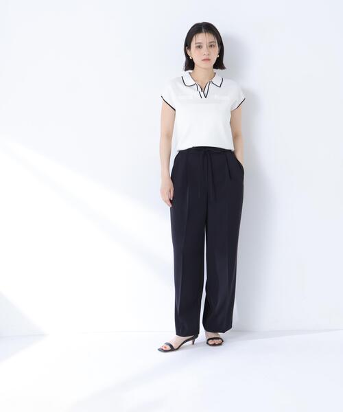 NATURAL BEAUTY BASIC（ナチュラルビューティーベーシック）の「ナローリボンイージパンツ（その他パンツ・レディース・ブラック/キャメル/オフホワイト・MEDIUM/P/S/SMALL）」の4枚目の写真