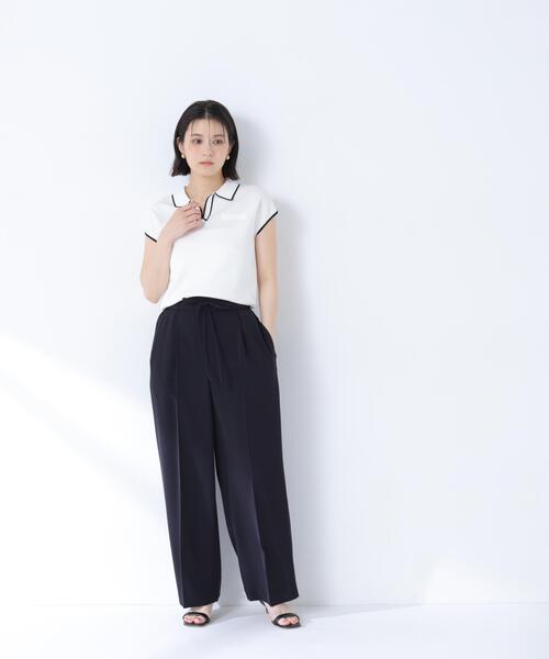 NATURAL BEAUTY BASIC（ナチュラルビューティーベーシック）の「ナローリボンイージパンツ（その他パンツ・レディース・ブラック/キャメル/オフホワイト・MEDIUM/P/S/SMALL）」の7枚目の写真