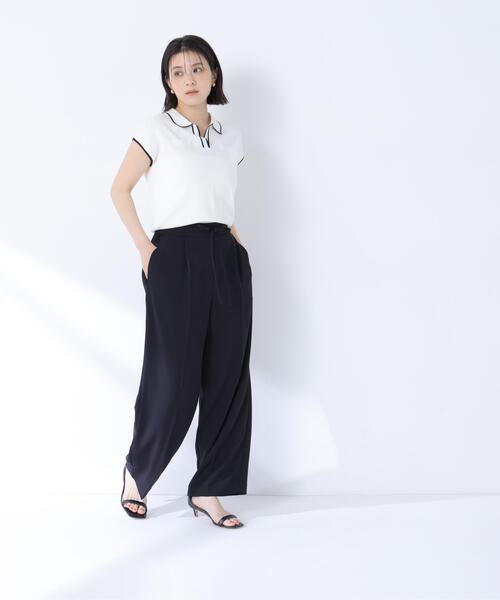 NATURAL BEAUTY BASIC（ナチュラルビューティーベーシック）の「ナローリボンイージパンツ（その他パンツ・レディース・ブラック/キャメル/オフホワイト・MEDIUM/P/S/SMALL）」の8枚目の写真