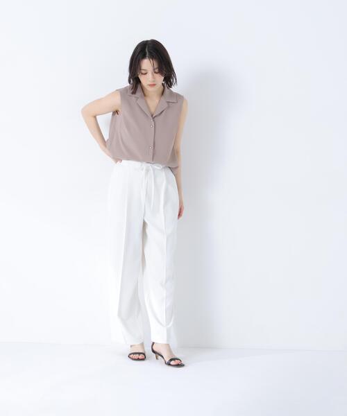 NATURAL BEAUTY BASIC（ナチュラルビューティーベーシック）の「ナローリボンイージパンツ（その他パンツ・レディース・ブラック/キャメル/オフホワイト・MEDIUM/P/S/SMALL）」の12枚目の写真