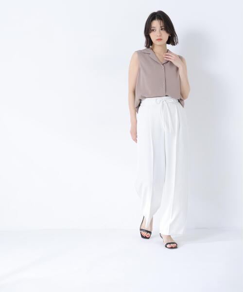 NATURAL BEAUTY BASIC（ナチュラルビューティーベーシック）の「ナローリボンイージパンツ（その他パンツ・レディース・ブラック/キャメル/オフホワイト・MEDIUM/P/S/SMALL）」の15枚目の写真