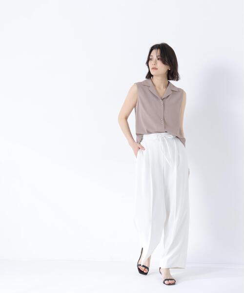 NATURAL BEAUTY BASIC（ナチュラルビューティーベーシック）の「ナローリボンイージパンツ（その他パンツ・レディース・ブラック/キャメル/オフホワイト・MEDIUM/P/S/SMALL）」の16枚目の写真