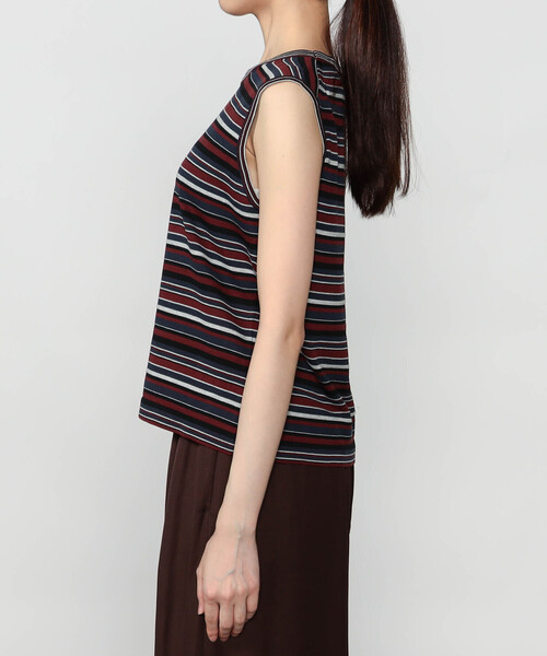 RYE TENDER(ライテンダー)の「RYE TENDER |〈別注〉ボーダー ノースリーブニット WOMEN(ニット/セーター・レディース・ブラウン系その他/グレー系その他・0)」の9枚目の写真