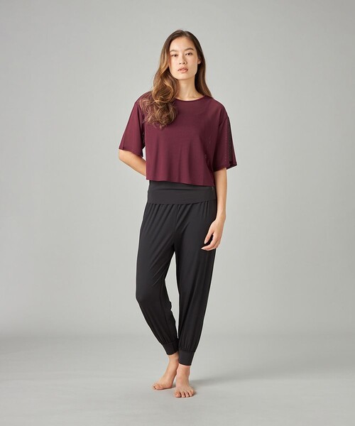 Chacott（チャコット）の「シアーリブバッククロスTシャツ（その他トップス・レディース・クリアブルー/ワインレッド/ブラック・M）」の12枚目の写真