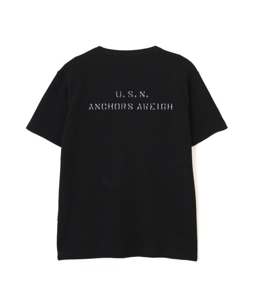 AVIREX(アヴィレックス)の「MINI WAFFLE C-NECK T-SHIRT "U.S.N." / ミニワッフル クルーネック 半袖 Tシャツ / AVIREX / アヴィレックス(Tシャツ/カットソー・メンズ・ホワイト/グリーン系カモフラージュ/ブラック・LARGE/MEDIUM/SMALL/X-LARGE)」の11枚目の写真
