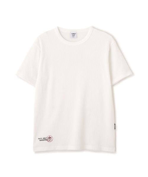 AVIREX(アヴィレックス)の「MINI WAFFLE C-NECK T-SHIRT "U.S.N." / ミニワッフル クルーネック 半袖 Tシャツ / AVIREX / アヴィレックス(Tシャツ/カットソー・メンズ・ホワイト/グリーン系カモフラージュ/ブラック・LARGE/MEDIUM/SMALL/X-LARGE)」の4枚目の写真