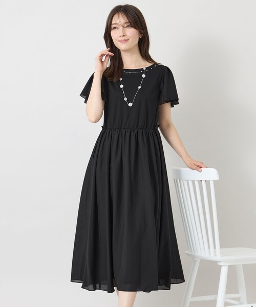 TO BE CHIC(トゥー ビー シック)の「シルケットジャージ ドッキングワンピース(ワンピース・レディース・ブラック・40)」の1枚目の写真