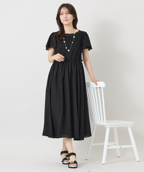 TO BE CHIC(トゥー ビー シック)の「シルケットジャージ ドッキングワンピース(ワンピース・レディース・ブラック・40)」の2枚目の写真