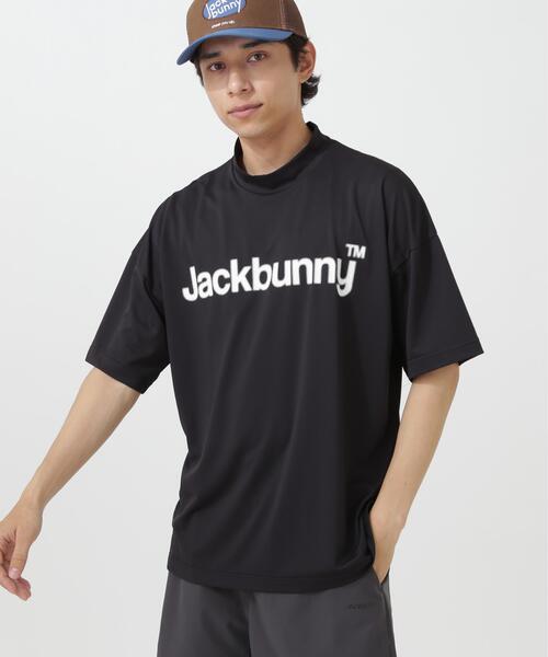 Jack Bunny!!(ジャックバニー)の「【Jack Bunny!!】ハイストレッチ変形メッシュ半袖モックネックカットソー(Tシャツ/カットソー・メンズ・ブラック/ホワイト・MEDIUM/LARGE/X-LARGE)」の1枚目の写真