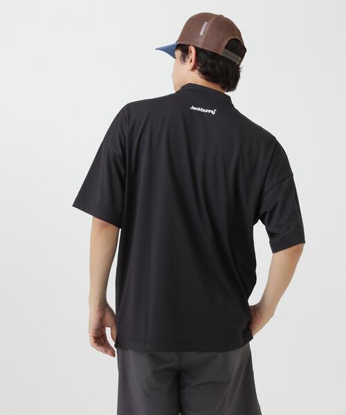 Jack Bunny!!(ジャックバニー)の「【Jack Bunny!!】ハイストレッチ変形メッシュ半袖モックネックカットソー(Tシャツ/カットソー・メンズ・ブラック/ホワイト・MEDIUM/LARGE/X-LARGE)」の6枚目の写真