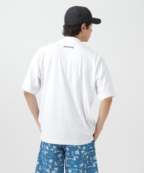Jack Bunny!!(ジャックバニー)の「【Jack Bunny!!】ハイストレッチ変形メッシュ半袖モックネックカットソー(Tシャツ/カットソー・メンズ・ブラック/ホワイト・MEDIUM/LARGE/X-LARGE)」の12枚目の写真