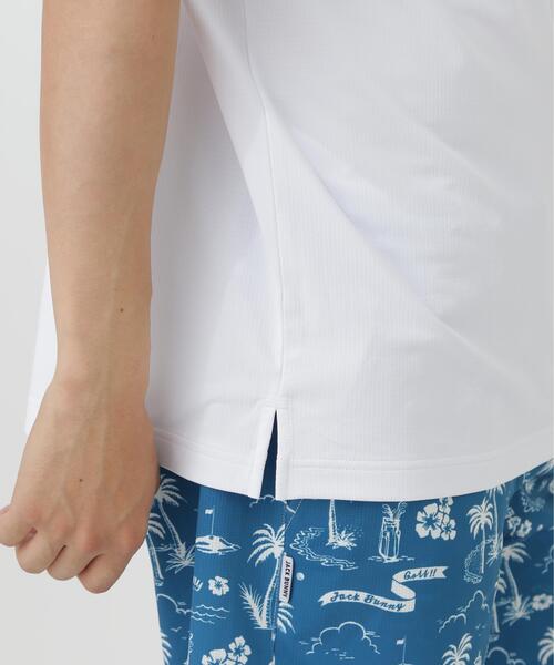 Jack Bunny!!(ジャックバニー)の「【Jack Bunny!!】ハイストレッチ変形メッシュ半袖モックネックカットソー(Tシャツ/カットソー・メンズ・ブラック/ホワイト・MEDIUM/LARGE/X-LARGE)」の15枚目の写真