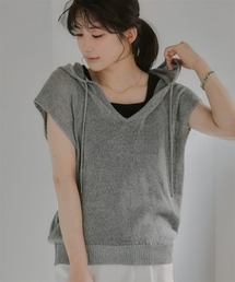 slattgir | 高身長 ドライタッチニットフードトップス(トールサイズ)Essenave(ニット/セーター)