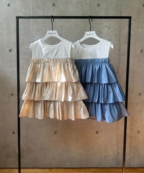 BIRTHDAY BASH(バースデイバッシュ)の「DOCKING TRIPLE FRILL TOPS(ドッキングトリプルフリルトップス)(Tシャツ/カットソー・レディース・ブルー/ホワイト系その他・S/M)」の11枚目の写真