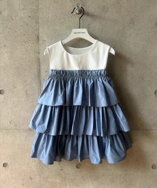 BIRTHDAY BASH(バースデイバッシュ)の「DOCKING TRIPLE FRILL TOPS(ドッキングトリプルフリルトップス)(Tシャツ/カットソー・レディース・ブルー/ホワイト系その他・S/M)」の13枚目の写真