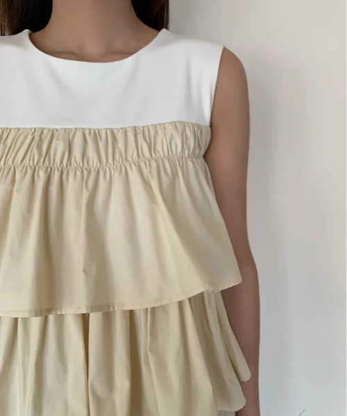 BIRTHDAY BASH(バースデイバッシュ)の「DOCKING TRIPLE FRILL TOPS(ドッキングトリプルフリルトップス)(Tシャツ/カットソー・レディース・ブルー/ホワイト系その他・S/M)」の8枚目の写真