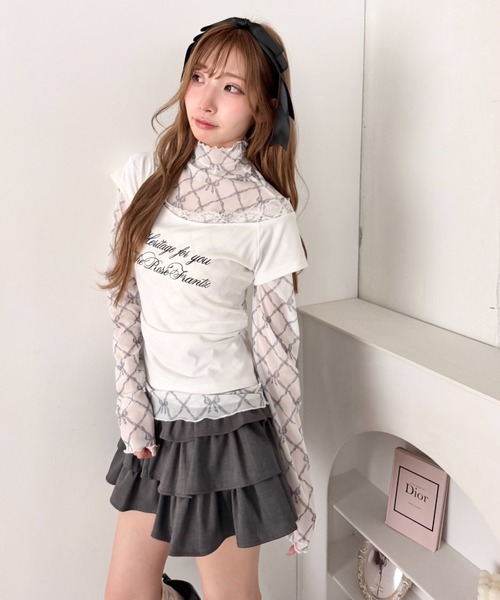 Loueme(ルエム)の「リボンシアーハイネックトップス(Tシャツ/カットソー・レディース・ブルー/ブラック/ピンク・FREE)」の14枚目の写真
