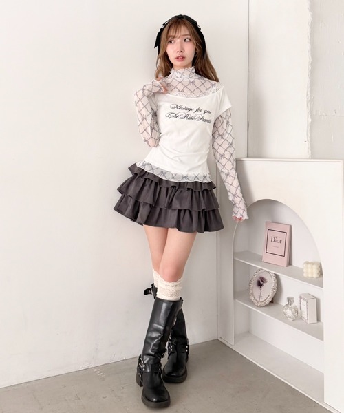 Loueme(ルエム)の「リボンシアーハイネックトップス(Tシャツ/カットソー・レディース・ブルー/ブラック/ピンク・FREE)」の17枚目の写真