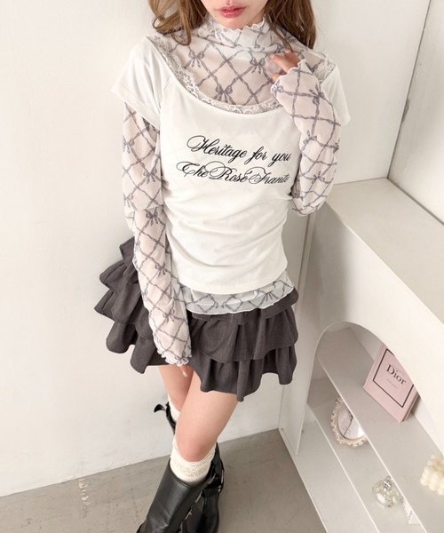 Loueme(ルエム)の「リボンシアーハイネックトップス(Tシャツ/カットソー・レディース・ブルー/ブラック/ピンク・FREE)」の13枚目の写真
