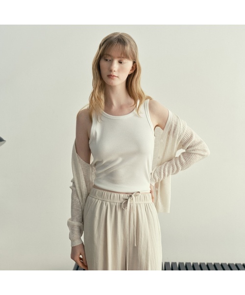 MIND BRIDGE WOMEN(マインドブリッジウーマン)の「ゴルジ袖なしトップス M1TS3201(Tシャツ/カットソー・レディース・ブラック/ホワイト/グレー・55/66)」の2枚目の写真