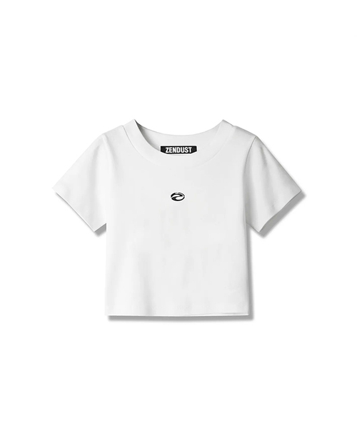 ZENDUST(ジェンダスト)の「Zendust Signature Crop T-shirt - 2COL(Tシャツ/カットソー・レディース・ブラック/ホワイト・MEDIUM/SMALL)」の2枚目の写真