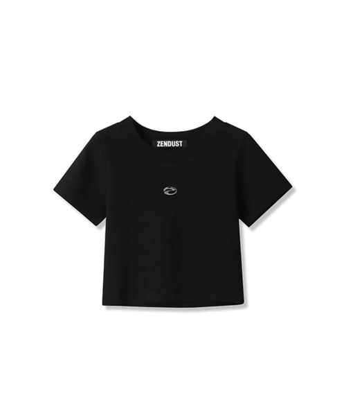 ZENDUST(ジェンダスト)の「Zendust Signature Crop T-shirt - 2COL(Tシャツ/カットソー・レディース・ブラック/ホワイト・MEDIUM/SMALL)」の1枚目の写真