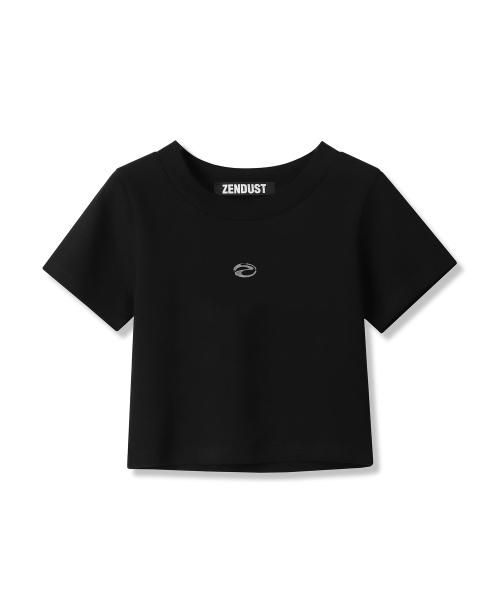 ZENDUST(ジェンダスト)の「Zendust Signature Crop T-shirt - 2COL(Tシャツ/カットソー・レディース・ブラック/ホワイト・MEDIUM/SMALL)」の3枚目の写真