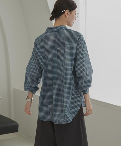 URBAN RESEARCH(アーバンリサーチ)の「シアーチェックシャツ(シャツ/ブラウス・レディース・ベージュ系その他/ブルー/イエロー・FREE)」の16枚目の写真