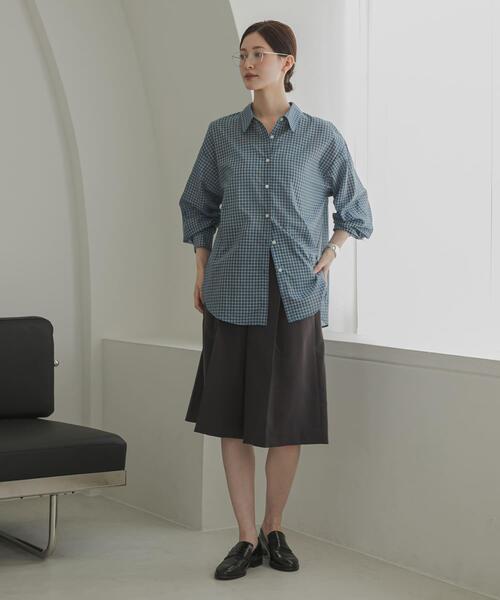 URBAN RESEARCH(アーバンリサーチ)の「シアーチェックシャツ(シャツ/ブラウス・レディース・ベージュ系その他/ブルー/イエロー・FREE)」の19枚目の写真