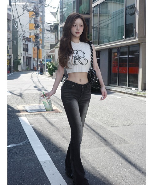 Darich(ダーリッチ)の「DRレースビジューリブニットトップス(ニット/セーター・レディース・ブラック/ホワイト/サックスブルー/ピンク/ミント・FREE)」の8枚目の写真