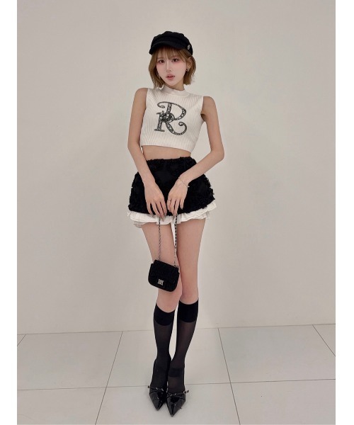 Darich（ダーリッチ）の「DRレースビジューリブニットトップス（ニット