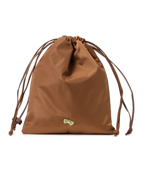 BEAMS COUTURE(ビームスクチュール)の「バイカラー 巾着 バッグ(ハンドバッグ・レディース・オレンジ/サックスブルー/ブラウン/ピンク・ONE SIZE)」の2枚目の写真