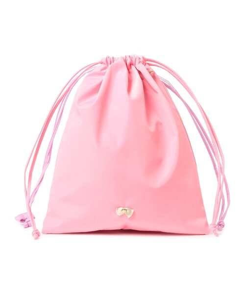 BEAMS COUTURE(ビームスクチュール)の「バイカラー 巾着 バッグ(ハンドバッグ・レディース・オレンジ/サックスブルー/ブラウン/ピンク・ONE SIZE)」の4枚目の写真