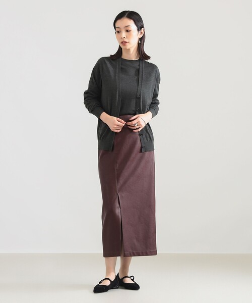 Demi-Luxe BEAMS(デミルクス ビームス)の「AK+1 / 16ゲージ Vネック カーディガン(ニット/セーター・レディース・グリーン系その他5/ブラウン・ONE SIZE)」の7枚目の写真