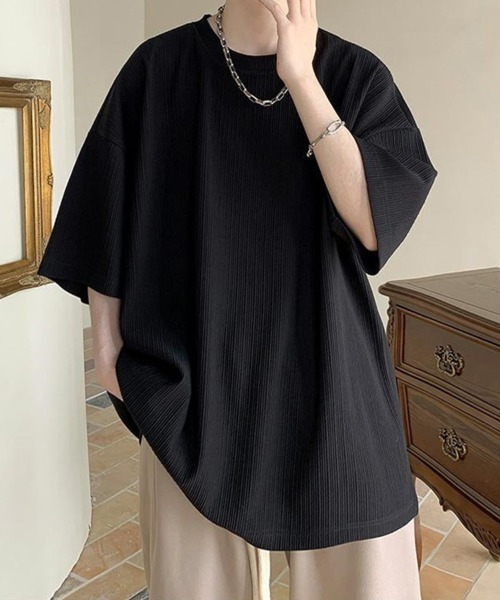 KELVIN(ケルヴァン)の「Pleats Loose Tee プリーツルーズTシャツ(Tシャツ/カットソー・メンズ・ブラック/ホワイト・LARGE/MEDIUM)」の9枚目の写真