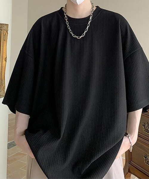 KELVIN(ケルヴァン)の「Pleats Loose Tee プリーツルーズTシャツ(Tシャツ/カットソー・メンズ・ブラック/ホワイト・LARGE/MEDIUM)」の10枚目の写真