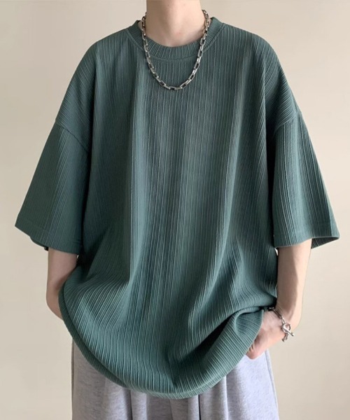 KELVIN(ケルヴァン)の「Pleats Loose Tee プリーツルーズTシャツ(Tシャツ/カットソー・メンズ・ブラック/ホワイト・LARGE/MEDIUM)」の4枚目の写真